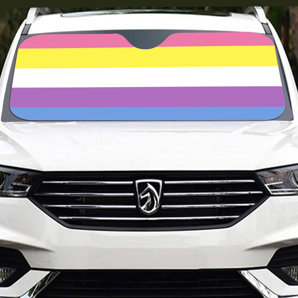 Bigender Pride Flag Windshield Sunshade | 145 cm (57.1)