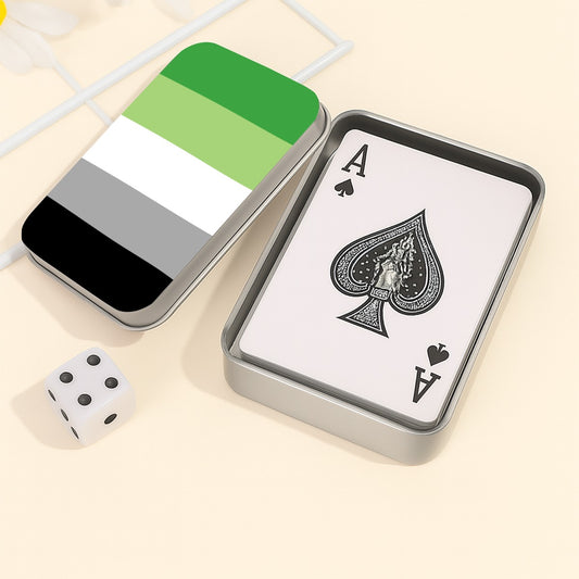 Aromantic Pride Flag Playing Cards with Tin Case