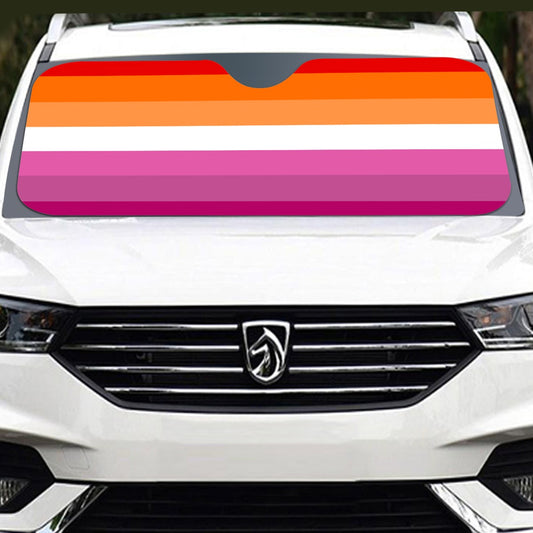 Lesbian Pride Flag Windshield Sunshade | 137 cm (53.9")
