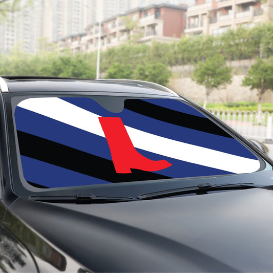 Boot Fetish Pride Flag Windshield Sunshade | 145 cm (57.1)