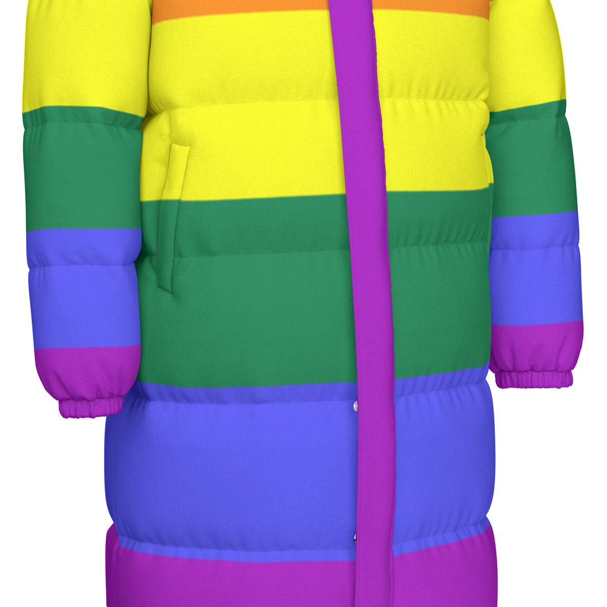 Rainbow Pride Flag All-Over Print All Genders Long Down Jacket