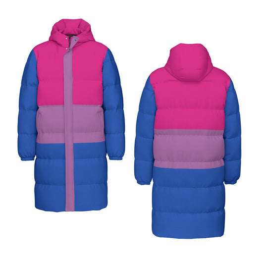 Bisexual Pride Flag All-Over Print Unisex Long Down Jacket