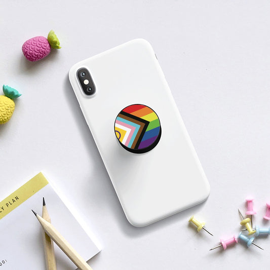 Inclusive Progress Pride Flag Airbag Mobile Phone Holder