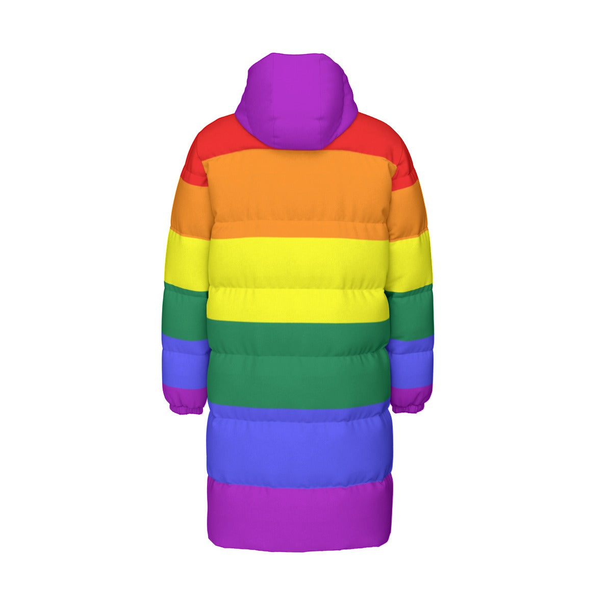 Rainbow Pride Flag All-Over Print All Genders Long Down Jacket