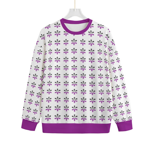 Asexual Pride Flag Snowflake Knitted Fleece - All Genders