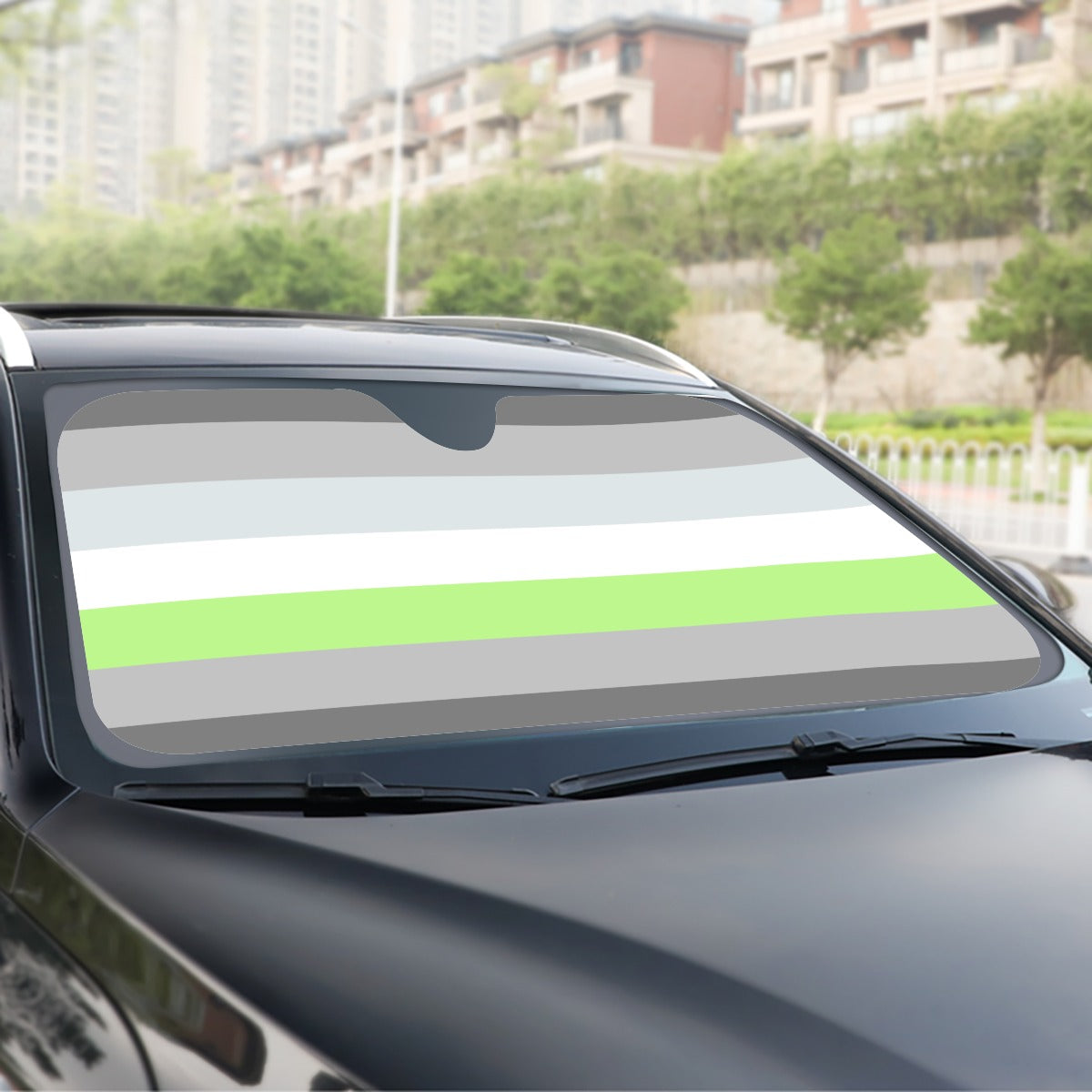 Demiagender Pride Flag Windshield Sunshade | 137 cm (53.9")