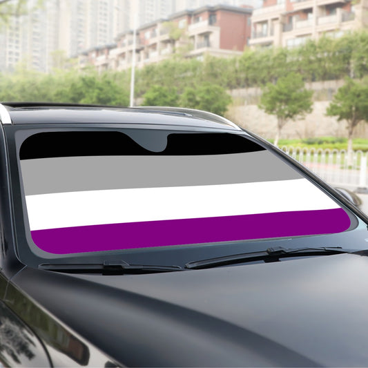 Asexual Pride Flag Windshield Sunshade | 137 cm (53.9")