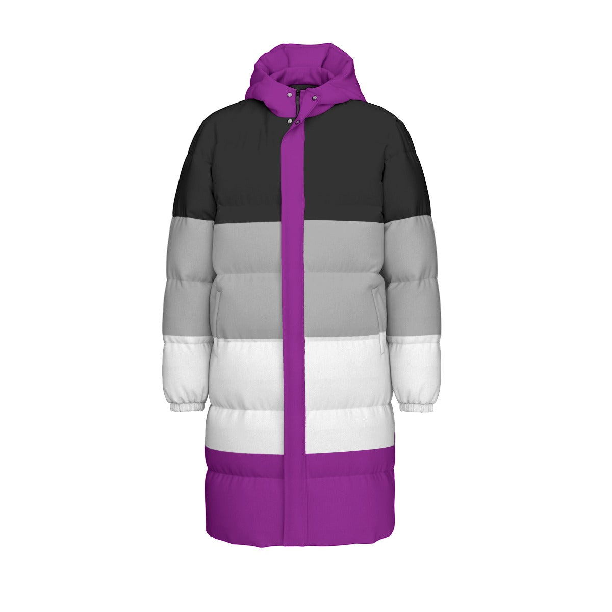 Pride Flag All-Over Print Unisex Long Down Jacket