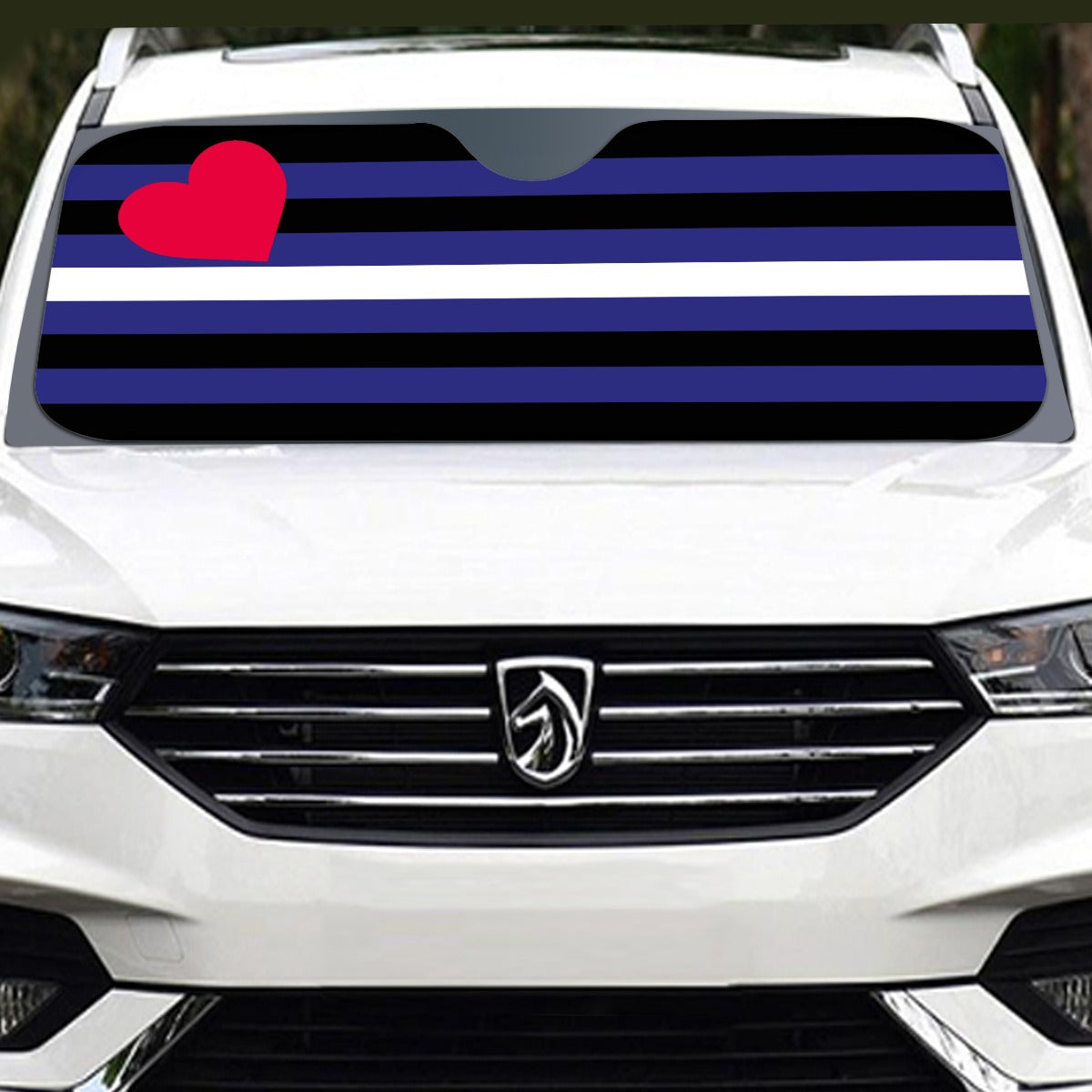 Leather Pride Flag Windshield Sunshade | 145 cm (57.1")