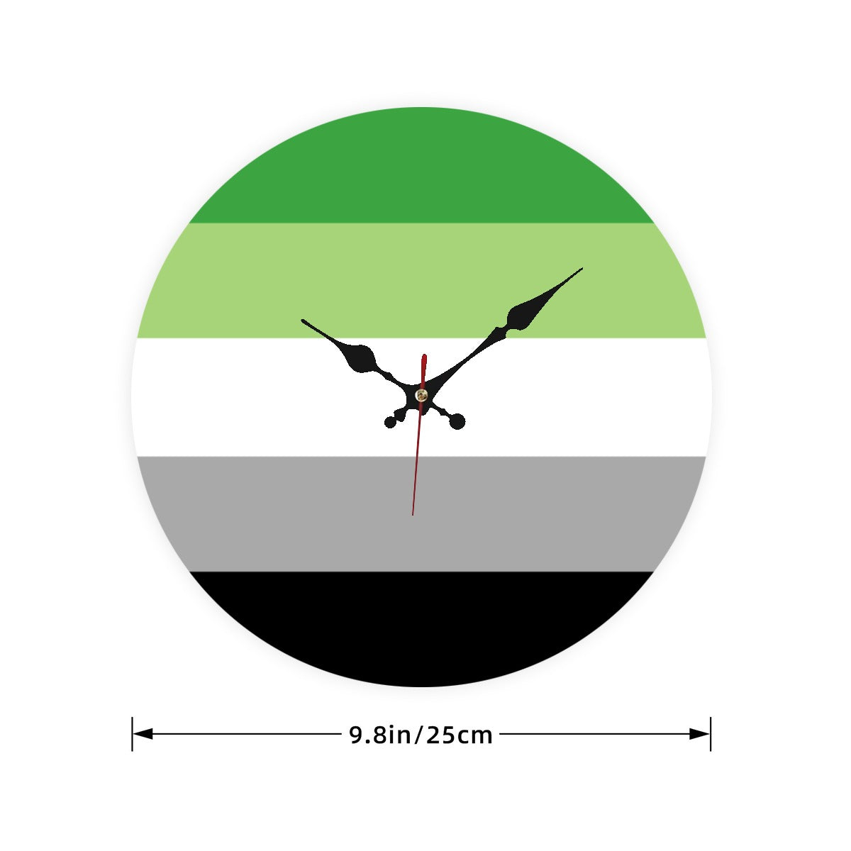 Aromantic Pride Flag Wooden Wall Clock