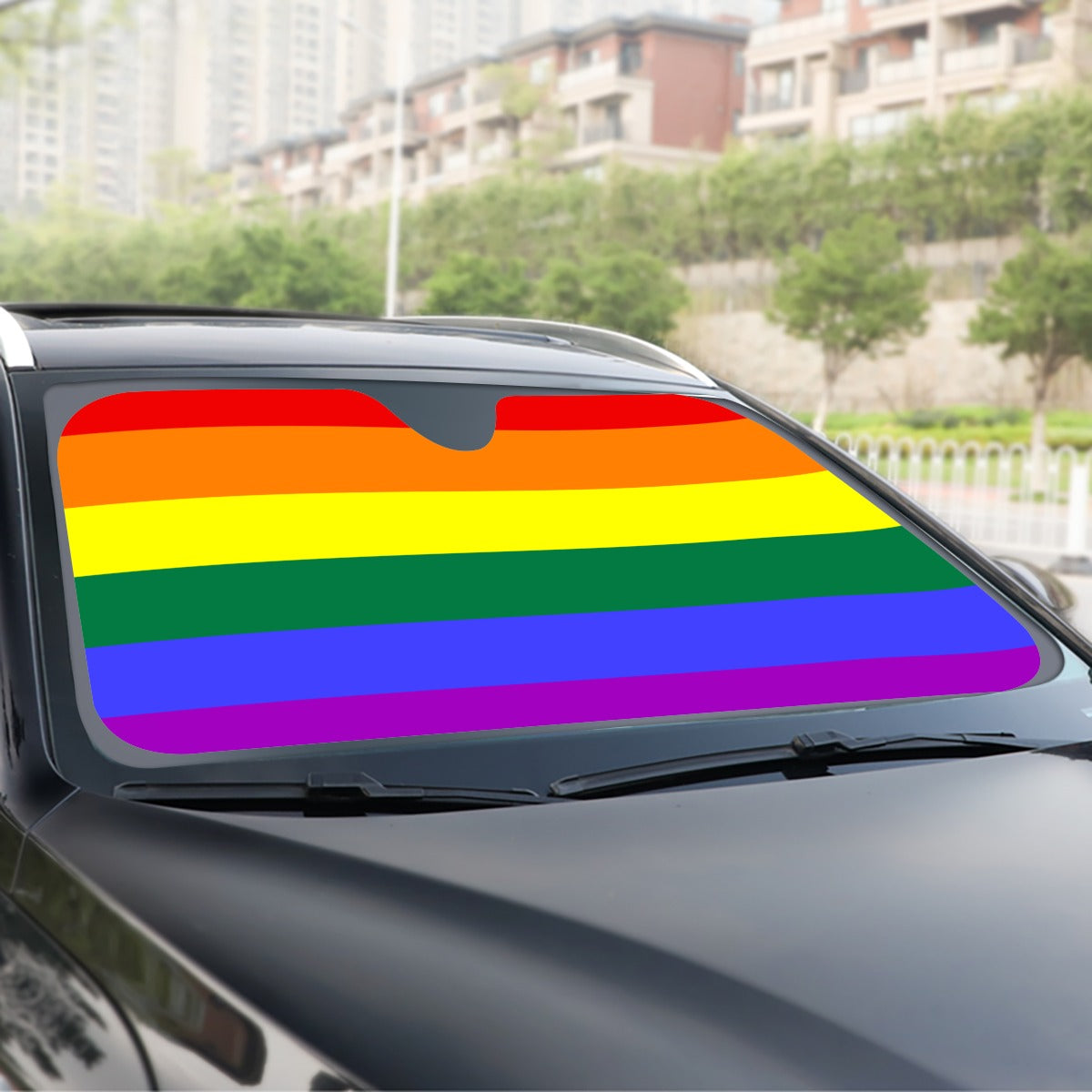 Rainbow Pride Flag Windshield Sunshade | 145 cm (57.1")
