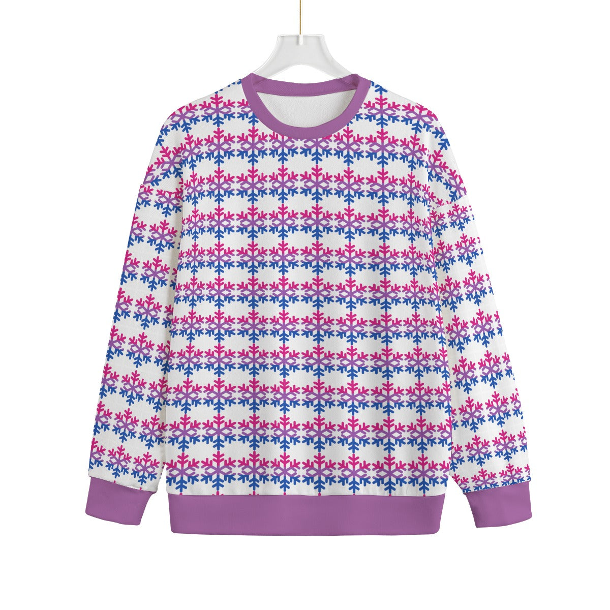 Bisexual Pride Flag Snowflake Knitted Fleece - All Genders
