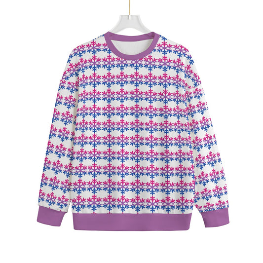 Bisexual Pride Flag Snowflake Knitted Fleece - All Genders