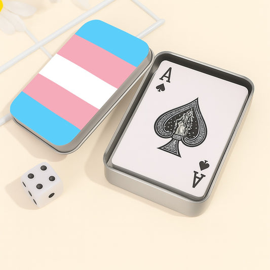 Transgender Pride Flag Playing Cards with Tin Case