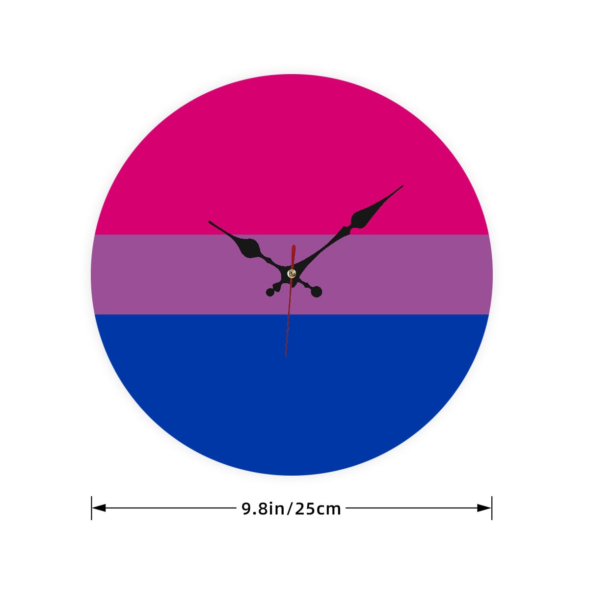 Bisexual Pride Flag Wooden Wall Clock