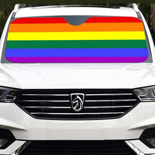 Rainbow Pride Flag Windshield Sunshade | 137 cm (53.9")