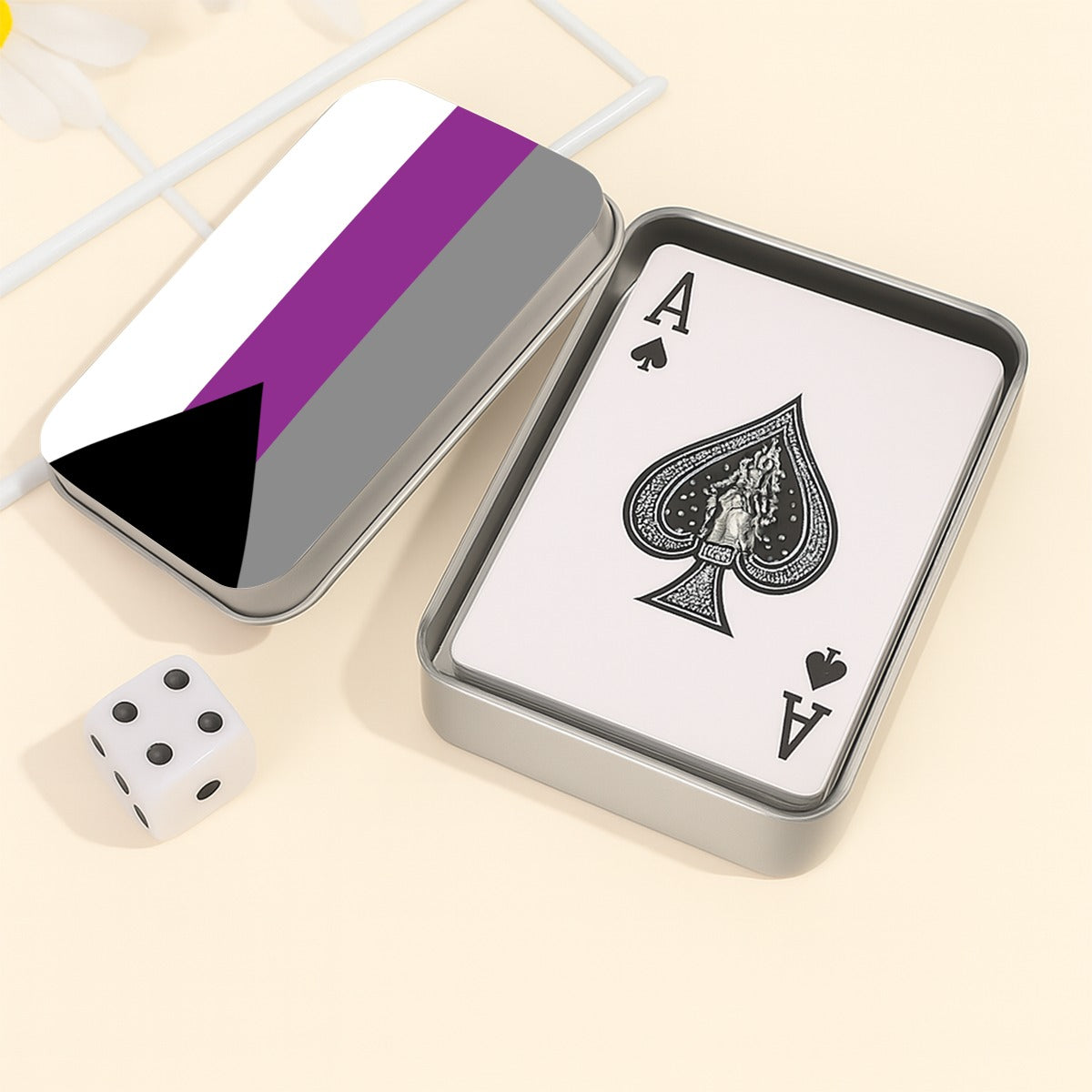 Demisexual Pride Flag Playing Cards with Tin Case