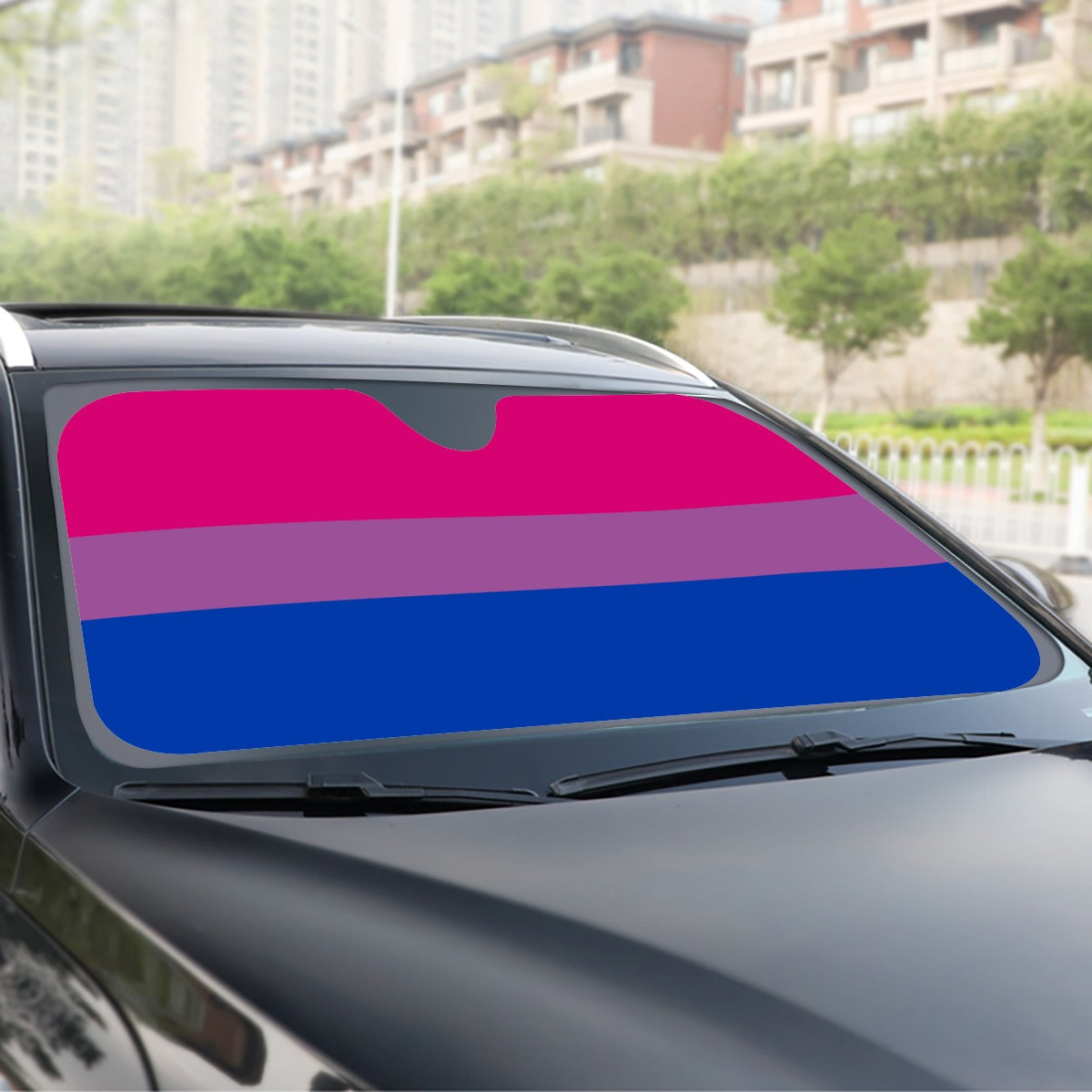 Bisexual Pride Flag Windshield Sunshade | 137 cm (53.9")