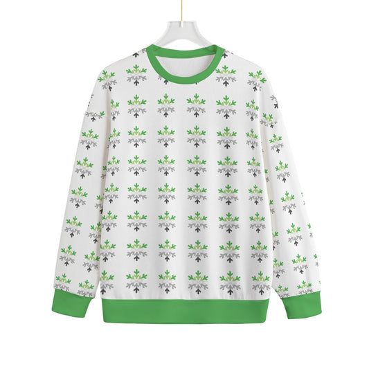 Aromantic Pride Flag Snowflake Knitted Fleece - All Genders