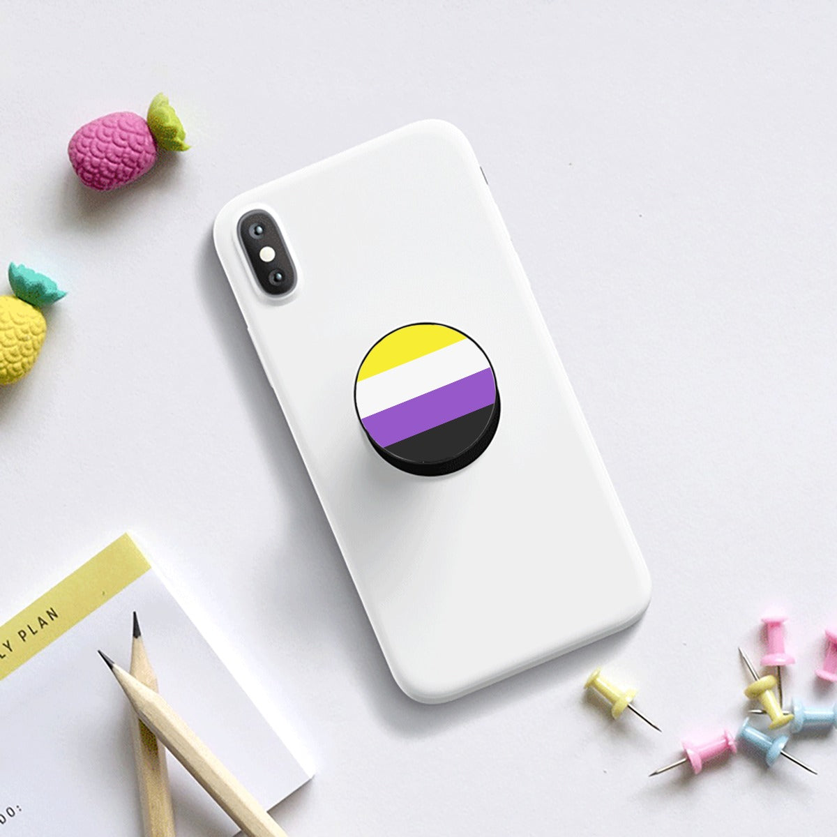 Non-Binary Pride Flag Airbag Mobile Phone Holder