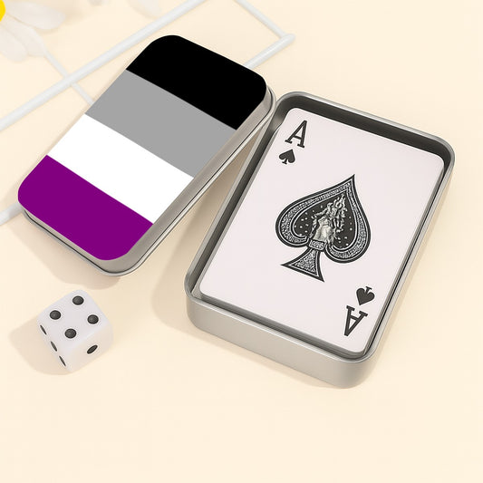 Asexual Pride Flag Playing Cards with Tin Case