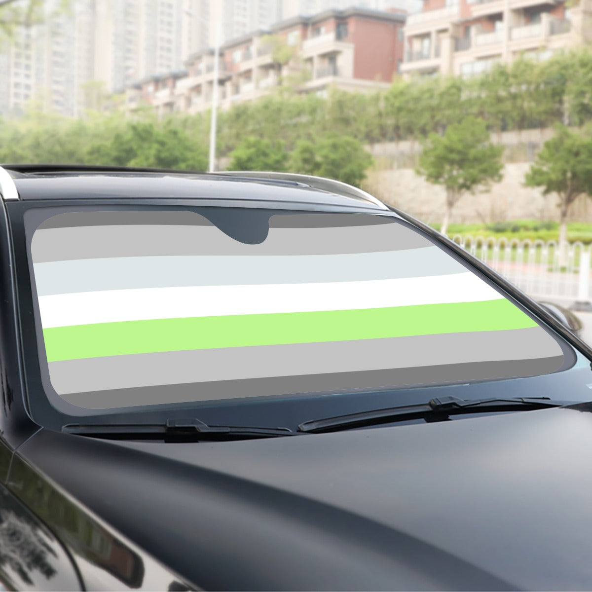Demiagender Pride Flag Windshield Sunshade | 145 cm (57.1)