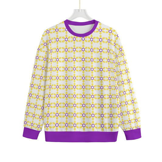 Intersex Pride Flag Snowflake Knitted Fleece - All Genders