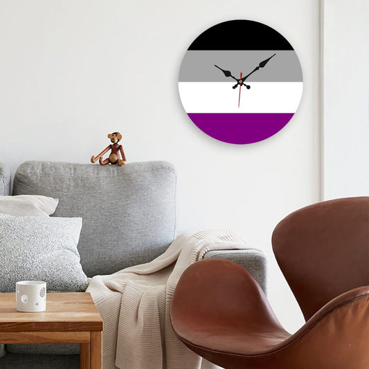 Asexual Pride Flag Wooden Wall Clock