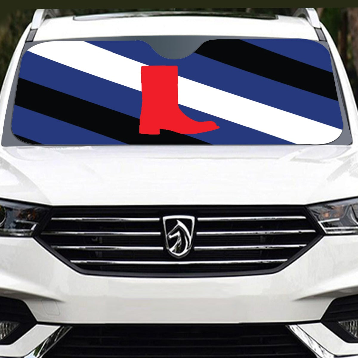Boot Fetish Pride Flag Windshield Sunshade | 145 cm (57.1)