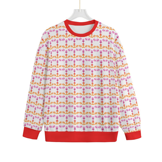 Lesbian Pride Flag Snowflake Knitted Fleece - All Genders