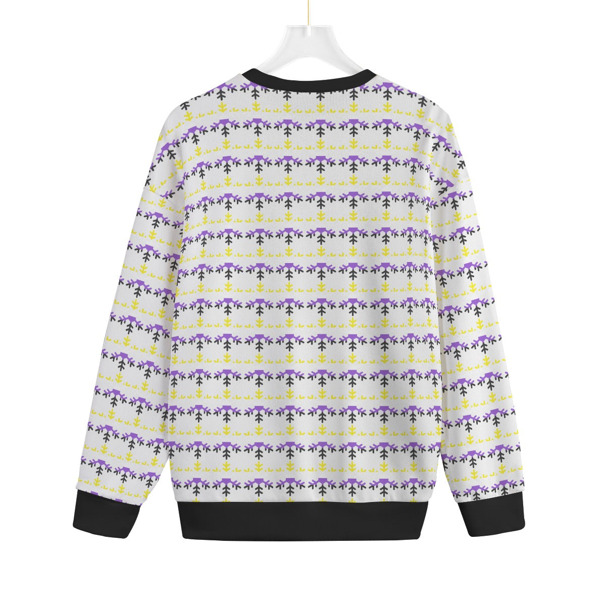 Non-Binary Pride Flag Snowflake Knitted Fleece - All Genders