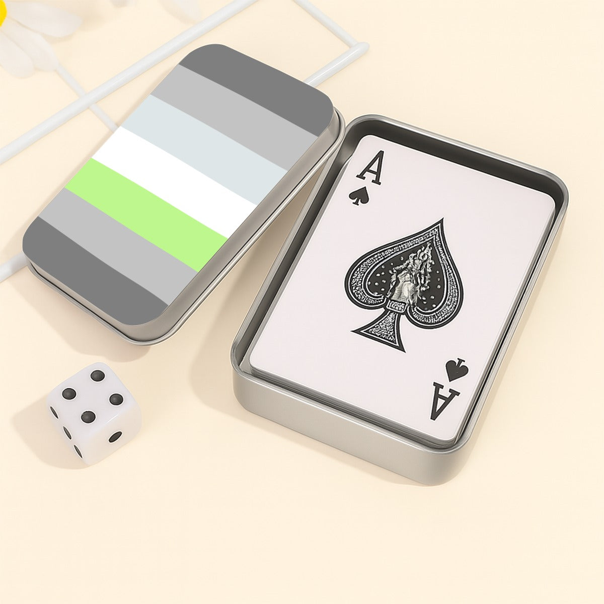 Demiagender Pride Flag Playing Cards with Tin Case