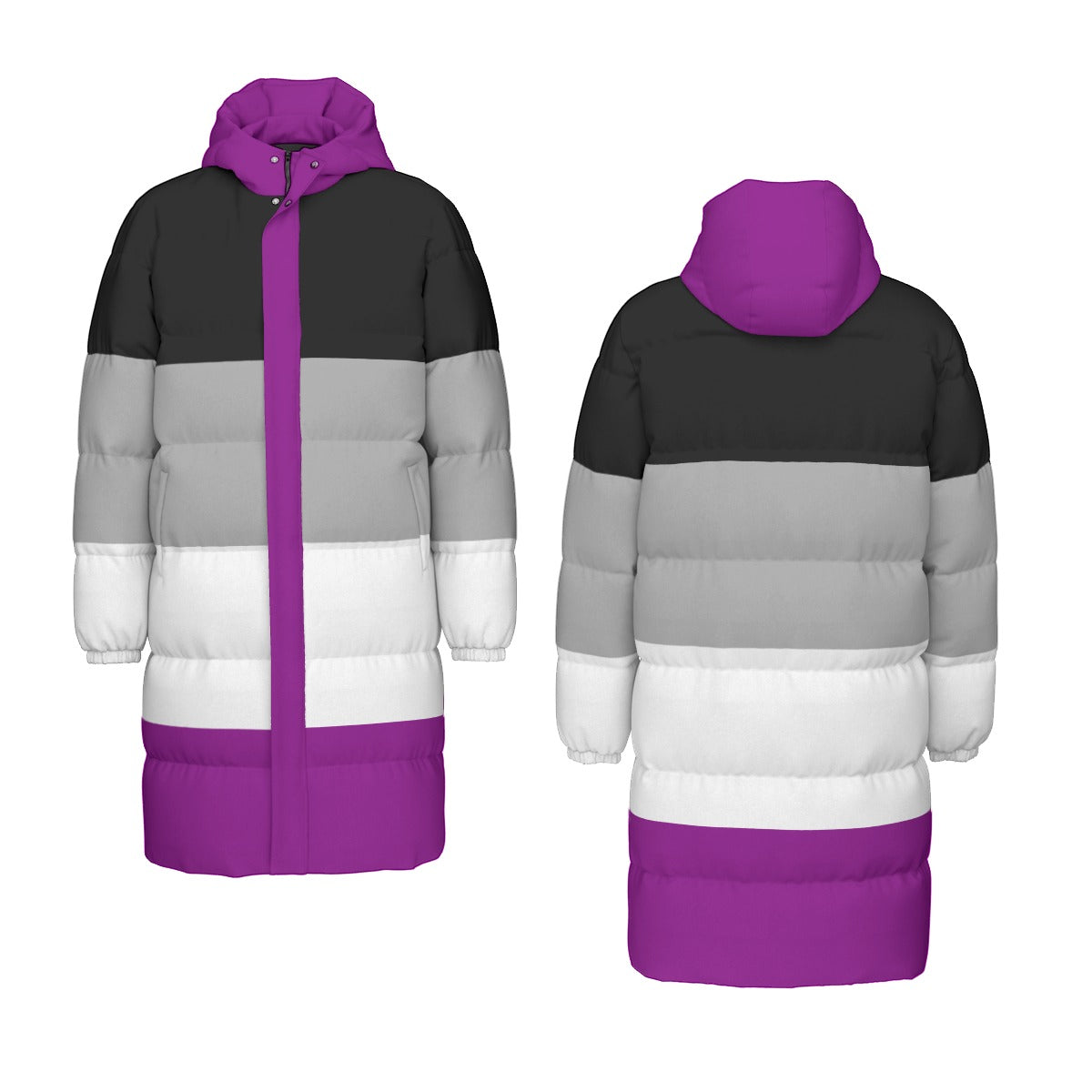 Pride Flag All-Over Print Unisex Long Down Jacket