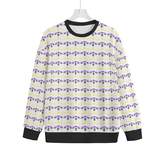 Non-Binary Pride Flag Snowflake Knitted Fleece - All Genders