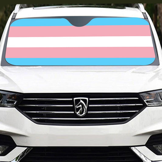 Transgender Pride Flag Windshield Sunshade | 137 cm (53.9")