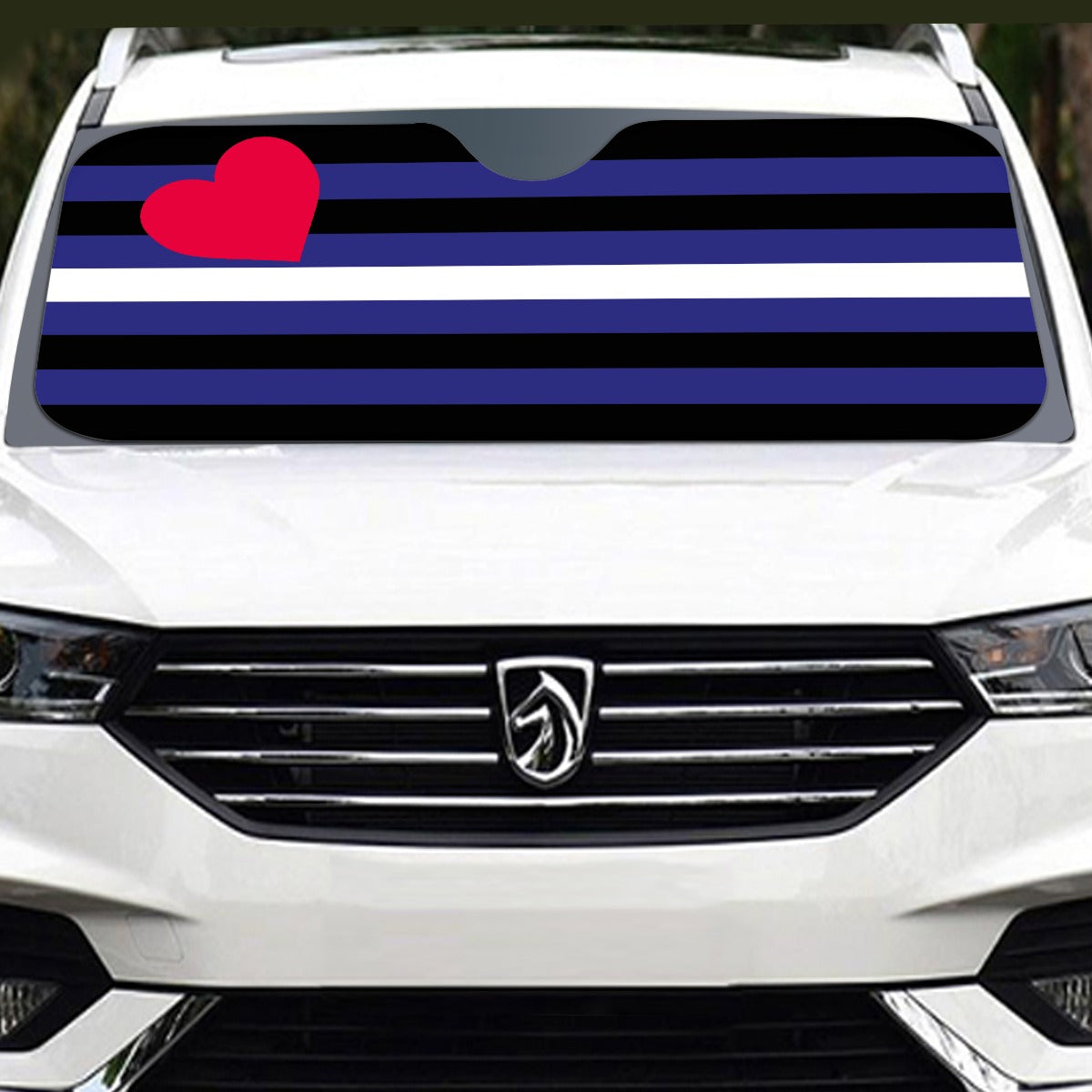 Leather Pride Flag Windshield Sunshade | 137 cm (53.9")