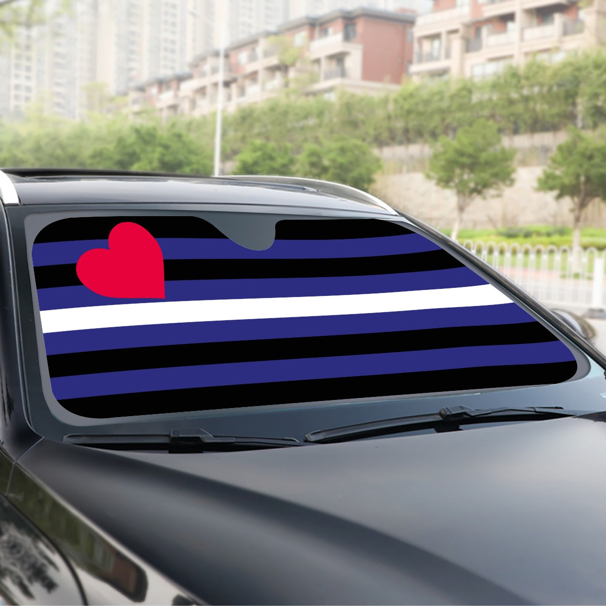 Leather Pride Flag Windshield Sunshade | 137 cm (53.9")