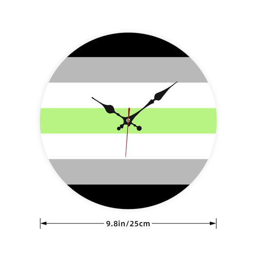 Agender Pride Flag Wooden Wall Clock