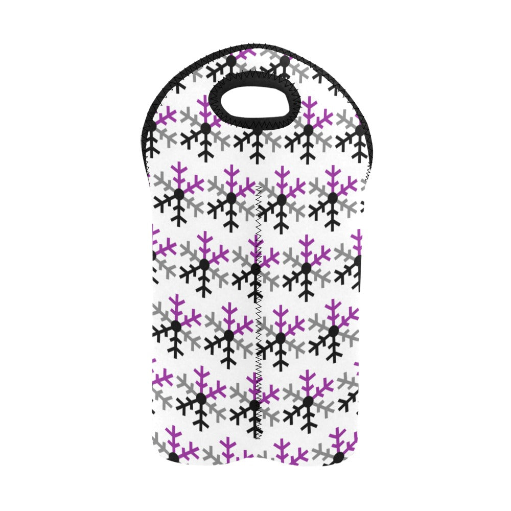 Demisexual Pride Flag Snowflake 2-Bottle Neoprene Wine Bag