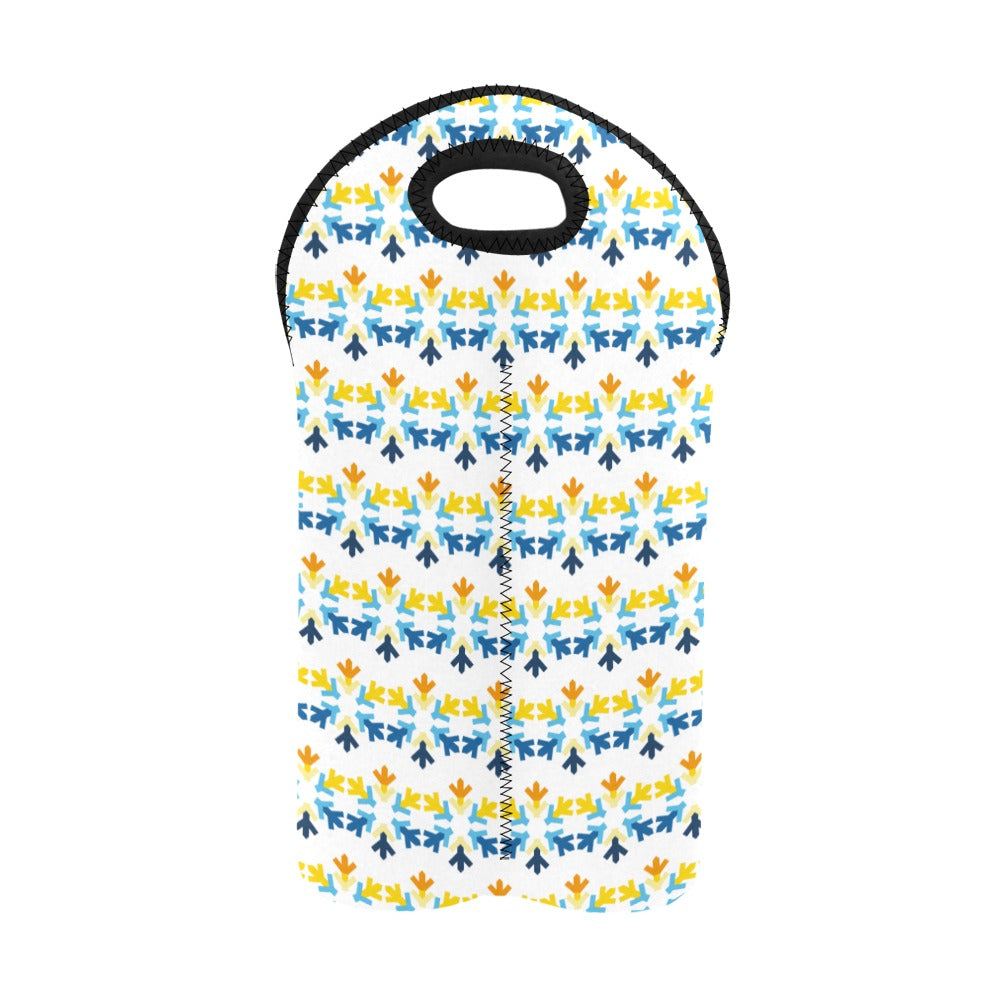 Aroace Pride Flag Snowflake 2-Bottle Neoprene Wine Bag