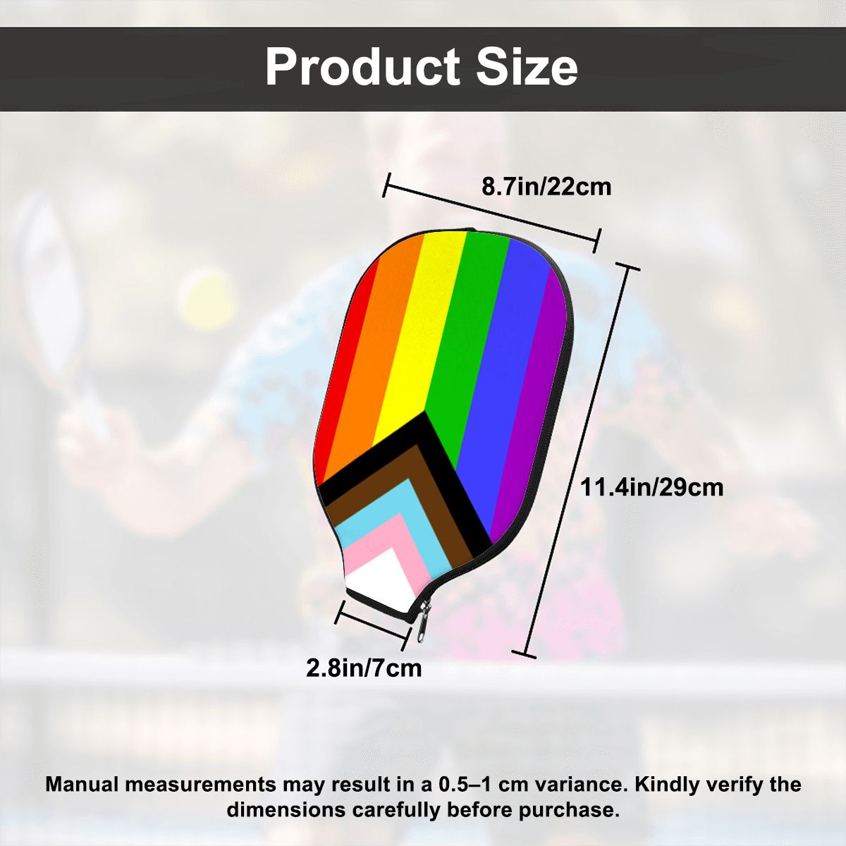 Progress Pride Flag Pickleball Paddle Cover