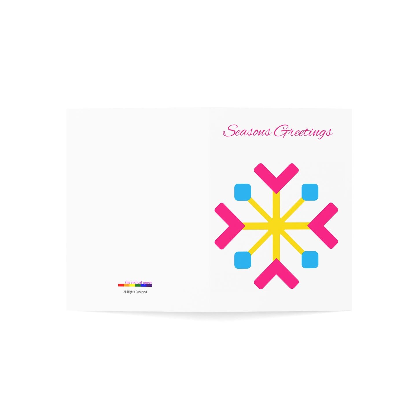 Pansexual Pride Flag Snowflake Greeting Cards