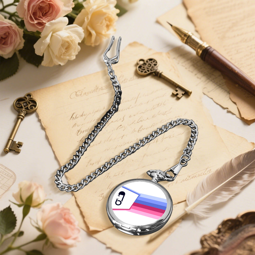 ABDL Pride Flag Round Pocket Watch