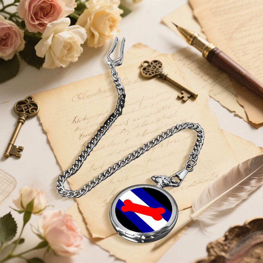 Pup Play Fetish Pride Flag Round Pocket Watch