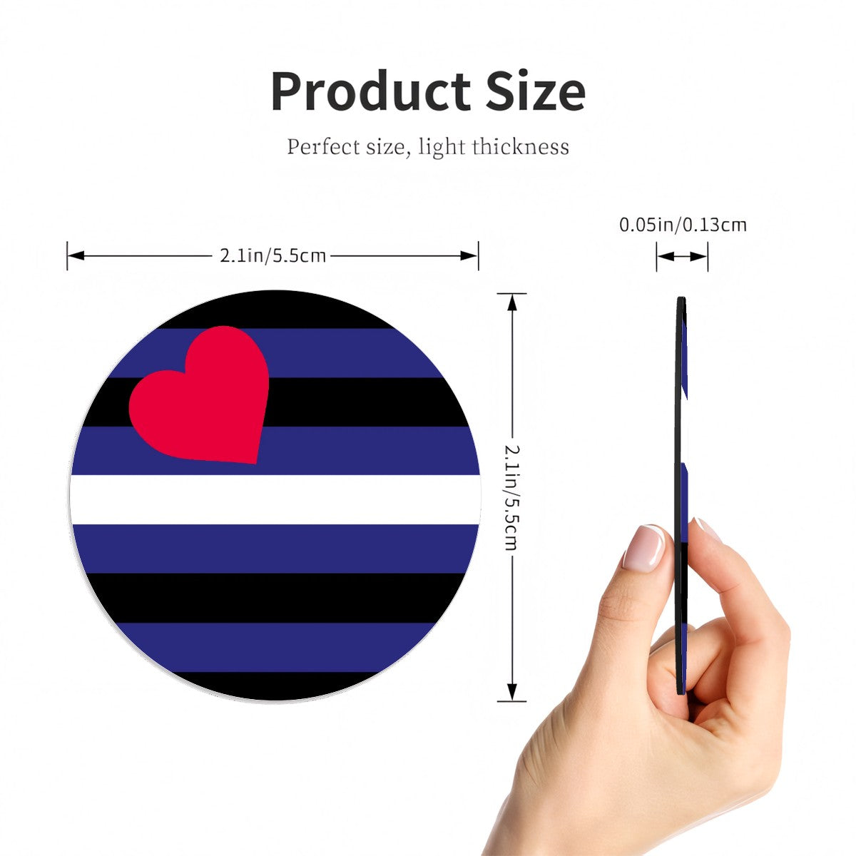 Leather Pride Flag Round Magnet