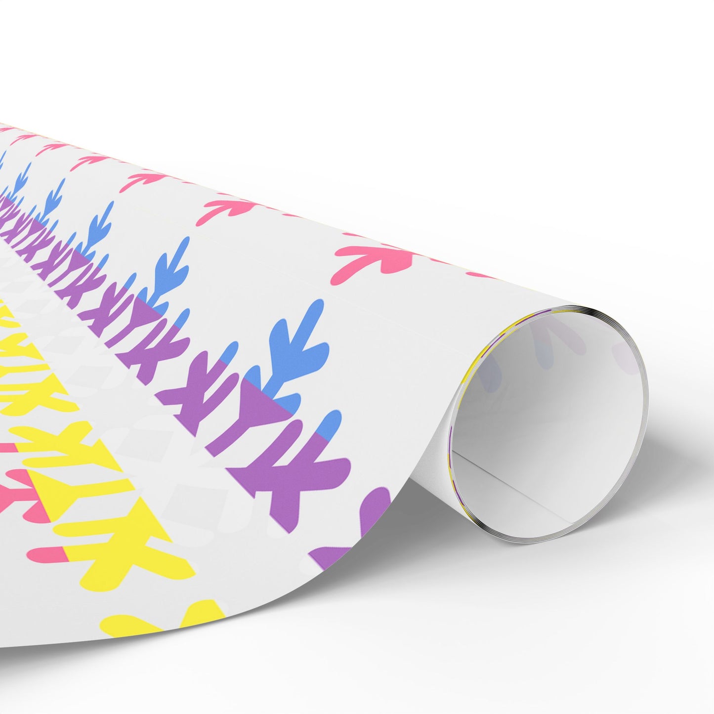 Bigender Pride Flag Snowflake Wrapping Paper - Multiple Sizes/Finishes