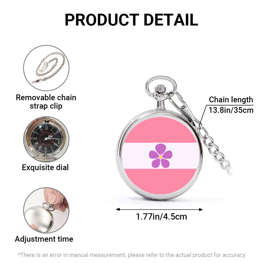 Sapphic Pride Flag Round Pocket Watch