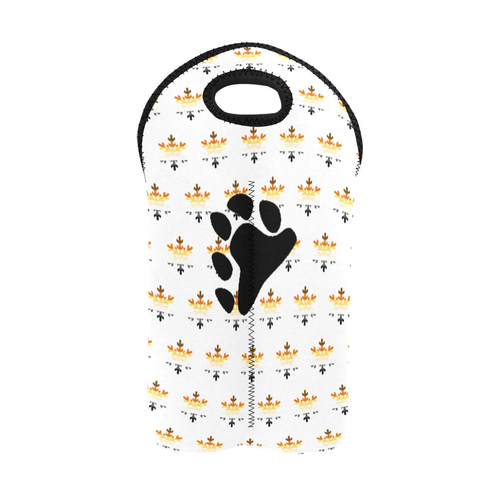 Bear Pride Flag Snowflake 2-Bottle Neoprene Wine Bag