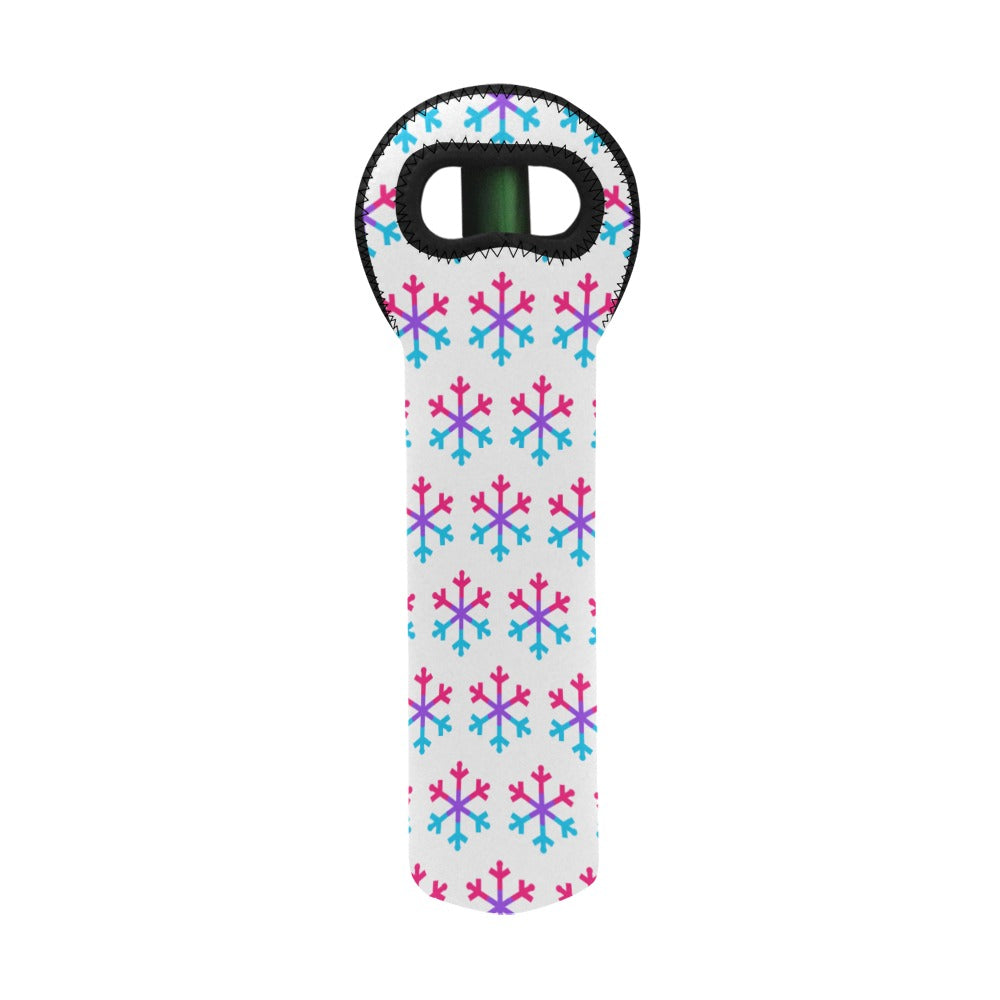 Androgyne Pride Flag Snowflake Neoprene Wine Bag