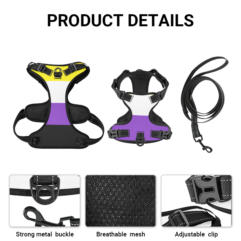 Non-Binary Pride Flag Dog Harness
